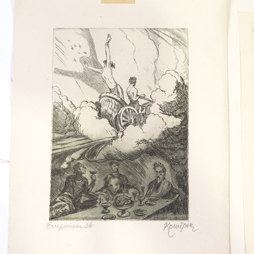 1282 - Jan Konupek (1883 - 1950), 2 etchings, signed in pencil, unframed