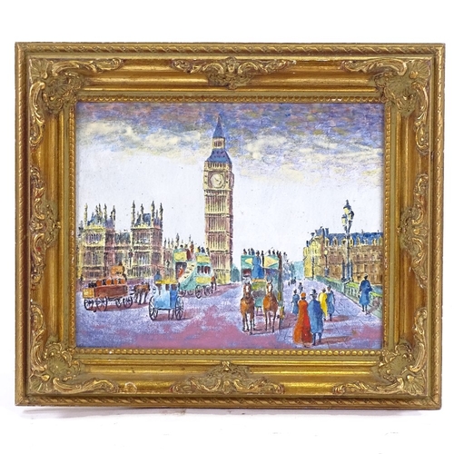 1287 - Petty, enamel painting on copper, scene at Westminster, 8