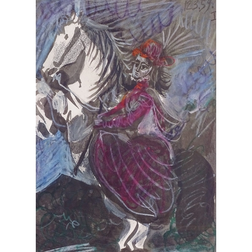 1290 - After Picasso, lithograph, Francoise on horseback, 14