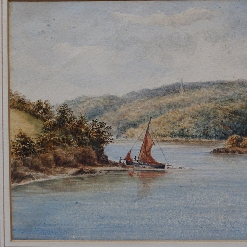 1297 - 3 19th century watercolours, Clifton Bridge, Tregothan House and a harbour scene, unsigned, largest ... 