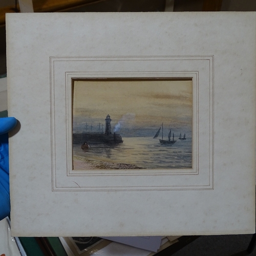 1297 - 3 19th century watercolours, Clifton Bridge, Tregothan House and a harbour scene, unsigned, largest ... 