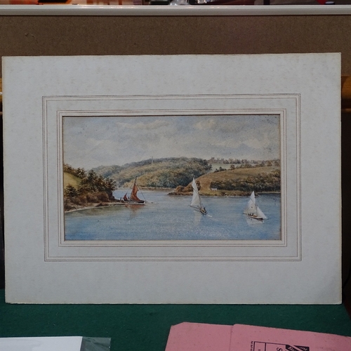 1297 - 3 19th century watercolours, Clifton Bridge, Tregothan House and a harbour scene, unsigned, largest ... 