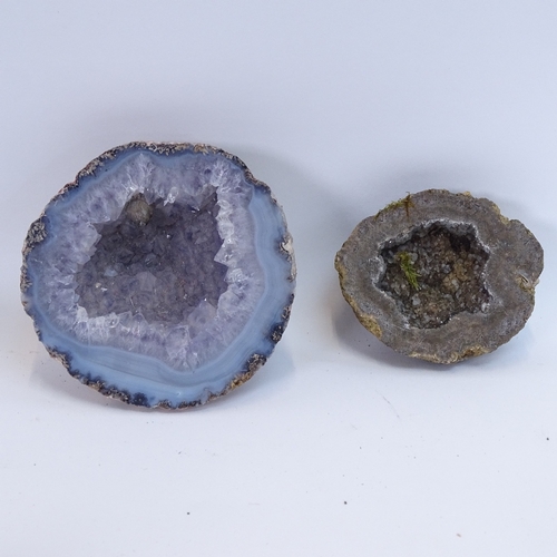 15 - A collection of various rock specimens and geodes, including watermelon tourmaline, banded agate, bl... 