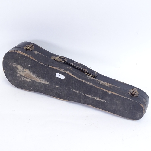 23 - A miniature cased violin and bow, inner label to Martin Cultier of The Royal Vienna Aletees and date... 