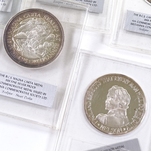 106 - 5 999 silver commemorative medals, issued by Britannia Commemorative Society Ltd (5)