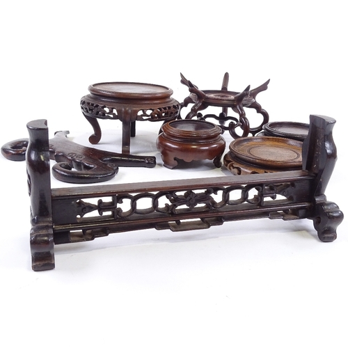 177 - A group of Chinese hardwood stands