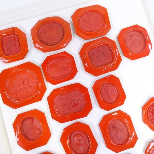 186 - A collection of Antique wax seals (3 trays)