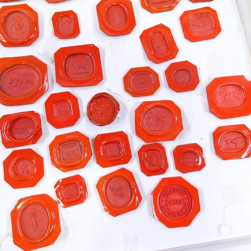 186 - A collection of Antique wax seals (3 trays)