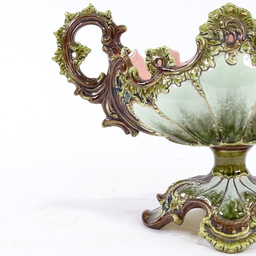 196 - A Julius Dressler Austrian majolica planter, Art Nouveau / Jungenstil period, a/f, height 24cm.