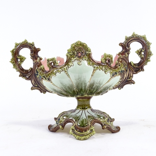 196 - A Julius Dressler Austrian majolica planter, Art Nouveau / Jungenstil period, a/f, height 24cm.