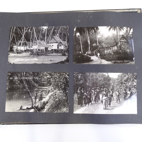 201 - A Japanese lacquer album of postcards from Philippines, Malay States, Aden, Egypt etc.