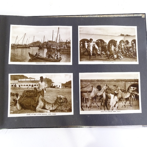 201 - A Japanese lacquer album of postcards from Philippines, Malay States, Aden, Egypt etc.