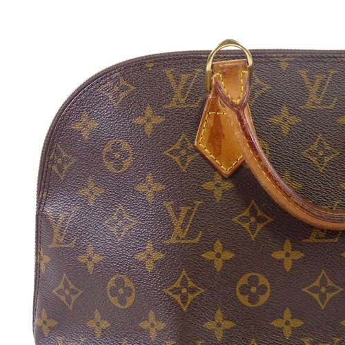 65 - Louis Vuitton, monogram Alma handbag with tan leather handles and mounts, length 36cm, height 24cm, ... 