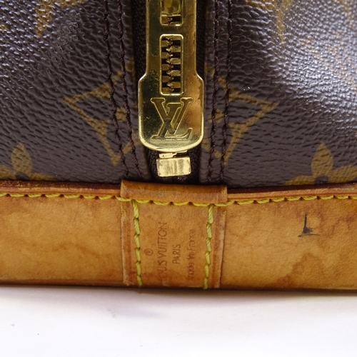 65 - Louis Vuitton, monogram Alma handbag with tan leather handles and mounts, length 36cm, height 24cm, ... 