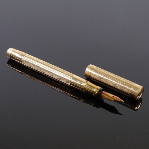 87 - 9ct gold Swan fountain Pen, marked 