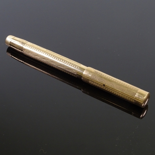 87 - 9ct gold Swan fountain Pen, marked 