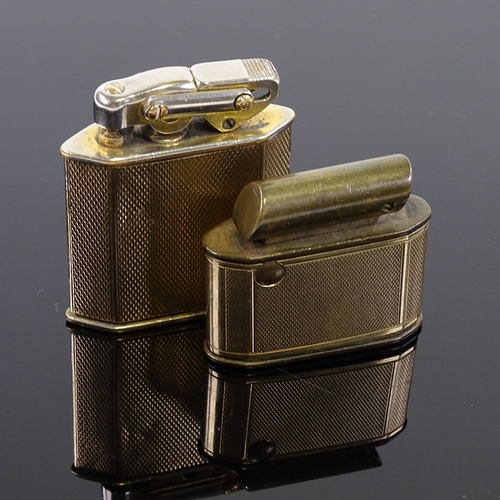 89 - 2 vintage lighters with 9ct gold bodies, Elishorn Auto-Tank No.513331, and another tank style lighte... 