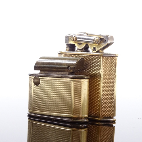 89 - 2 vintage lighters with 9ct gold bodies, Elishorn Auto-Tank No.513331, and another tank style lighte... 