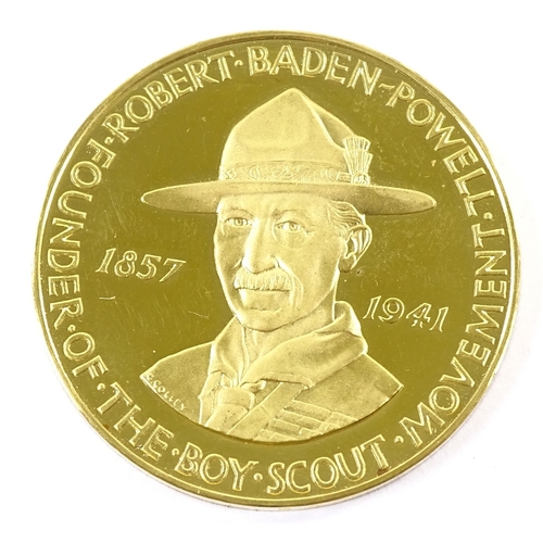 90 - A 22ct gold medal, commemorating 25th anniversary of the death of Lord Baden-Powell, type B nr 488/5... 