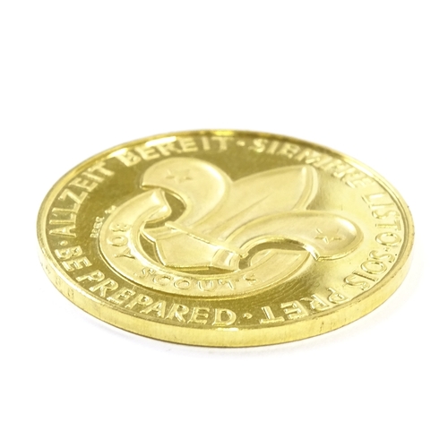 90 - A 22ct gold medal, commemorating 25th anniversary of the death of Lord Baden-Powell, type B nr 488/5... 