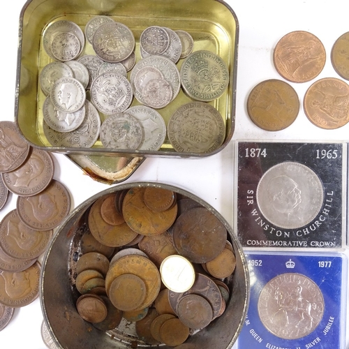 96 - A collection of British pre-decimal coins.