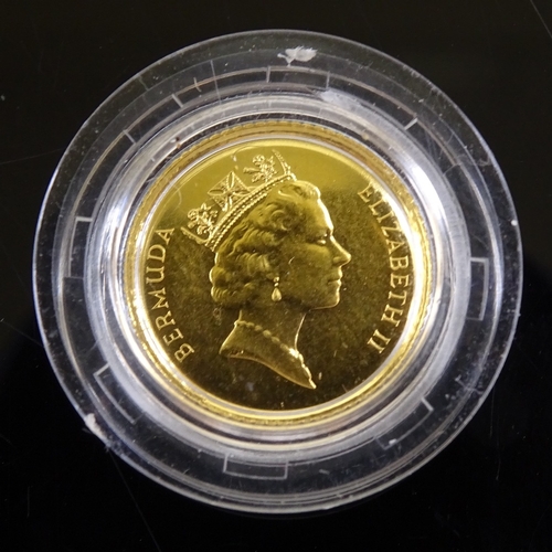 99 - A Bermuda 10 dollar gold coin 1990, .999 gold, 3.13g