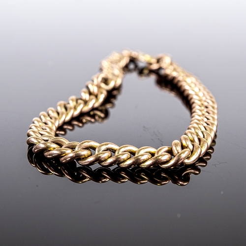 546 - A 9ct rose gold curb link bracelet, bracelet length 20cm, 5.6g