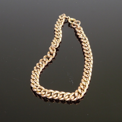 546 - A 9ct rose gold curb link bracelet, bracelet length 20cm, 5.6g