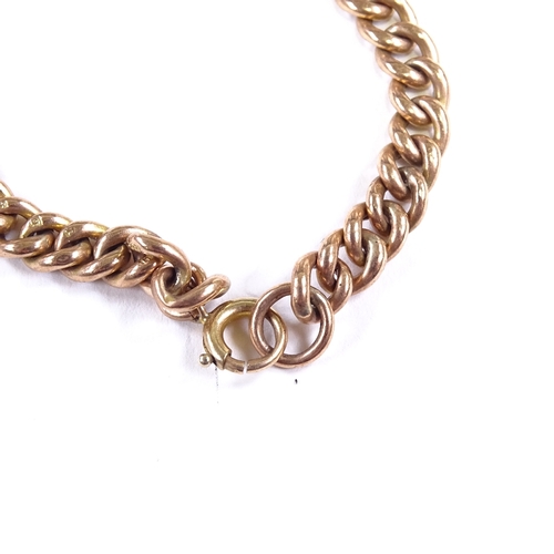 546 - A 9ct rose gold curb link bracelet, bracelet length 20cm, 5.6g