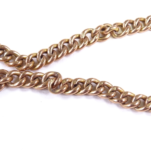 546 - A 9ct rose gold curb link bracelet, bracelet length 20cm, 5.6g