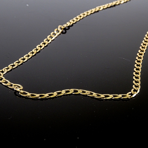 548 - An Italian 9ct gold flat curb link chain necklace, necklace length 50cm, 8.9g