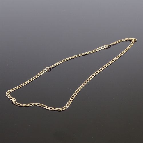 548 - An Italian 9ct gold flat curb link chain necklace, necklace length 50cm, 8.9g