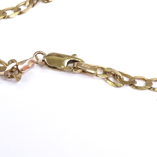 548 - An Italian 9ct gold flat curb link chain necklace, necklace length 50cm, 8.9g