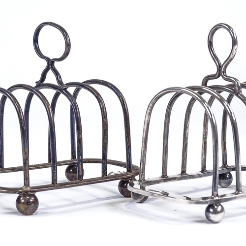 552 - 2 silver 5-bar toast racks, comprising 1897 example by Samuel Walton Smith, and 1968 example by Mapp... 