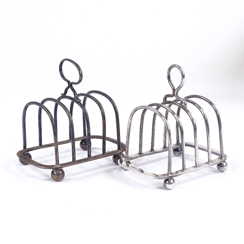 552 - 2 silver 5-bar toast racks, comprising 1897 example by Samuel Walton Smith, and 1968 example by Mapp... 