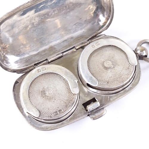 558 - *WITHDRAWN* An Edwardian silver double sovereign case, allover bright-cut engraved foliate decoratio... 