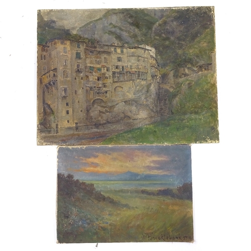 1256 - W Brocklebank, oil on canvas board, landscape, 1914, 7