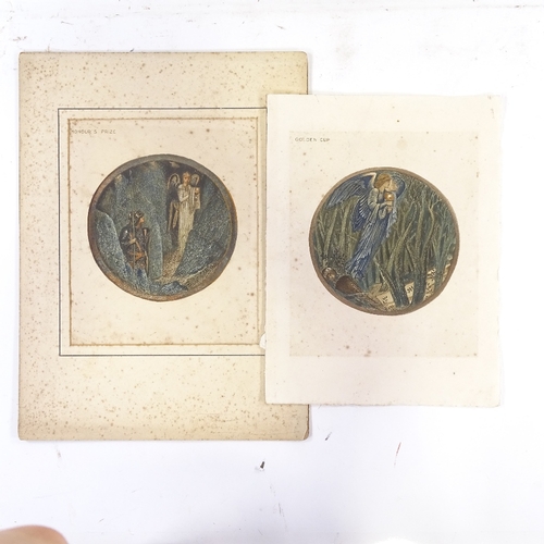 1257 - After Burne Jones, 2 pochoir prints, titled Honour's Prize and Golden Cup, from and edition of 300, ... 