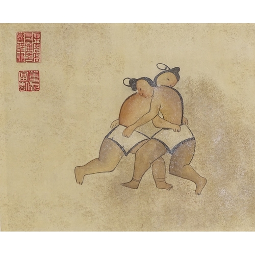 1262 - Japanese colour woodblock print, Sumo Wrestlers, image 12