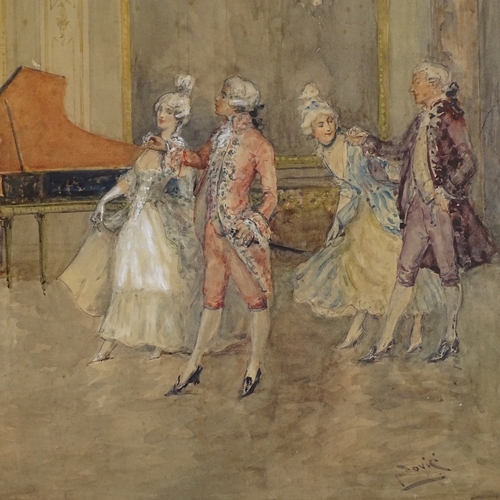 1263 - Albert Ludovici (1852 - 1932), watercolour, dancers, signed, 14