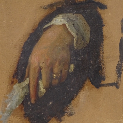 1271 - Alfred Palmer, oil on board, hand study, signed, 14