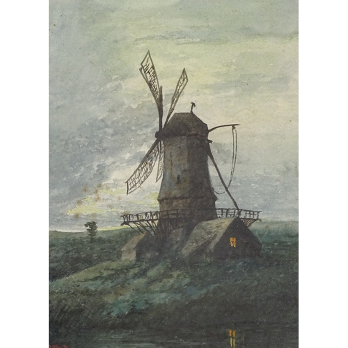 1272 - A White, watercolour, old windmill, signed, 13