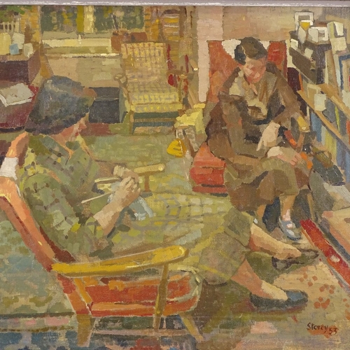 1274 - Harold Storey, oil on canvas, two friends, 1953, signed, 16