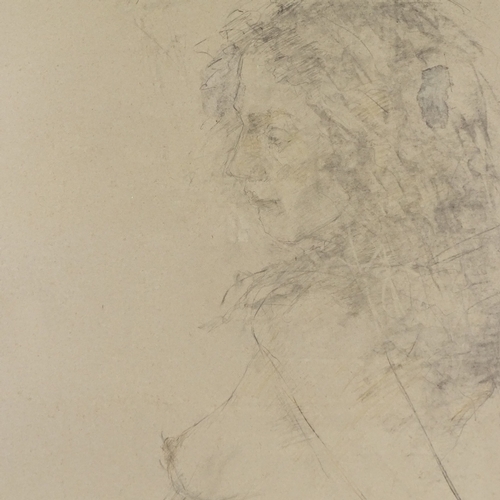 1278 - J Gunn-Cairns, pencil drawing, nude study, signed, 26