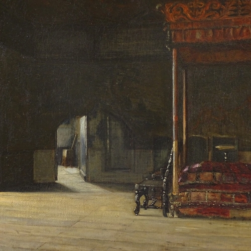 1300 - 19th century oil on canvas, Mary Queen of Scots Bedchamber, Holyrood House Edinburgh, unsigned, 16