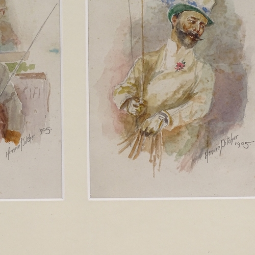 1303 - Henri Pitcher, pair of watercolours, portraits of coachmen, signed and dated 1905, 6