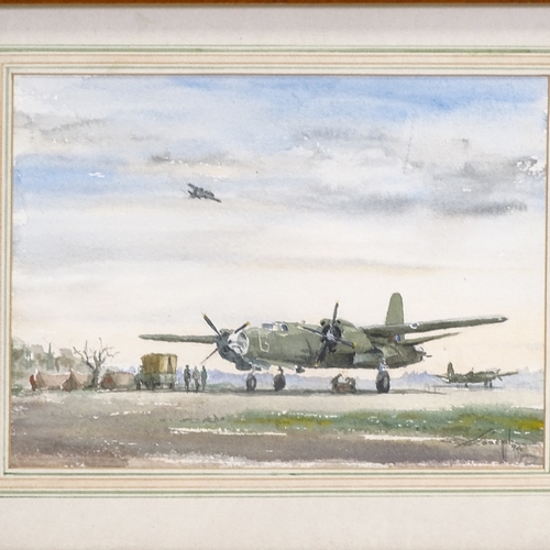 1304 - Gordon Brashier, watercolour, the Boulton Paul Defiant fighter plane, signed and dated 1942, 5