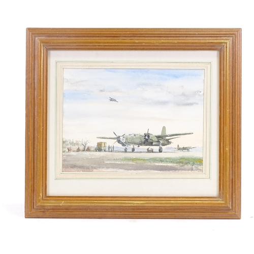 1304 - Gordon Brashier, watercolour, the Boulton Paul Defiant fighter plane, signed and dated 1942, 5