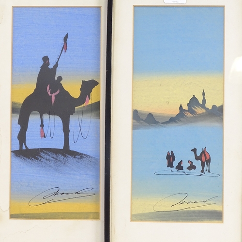 1305 - Pair of watercolours, North African Desert scenes, 15