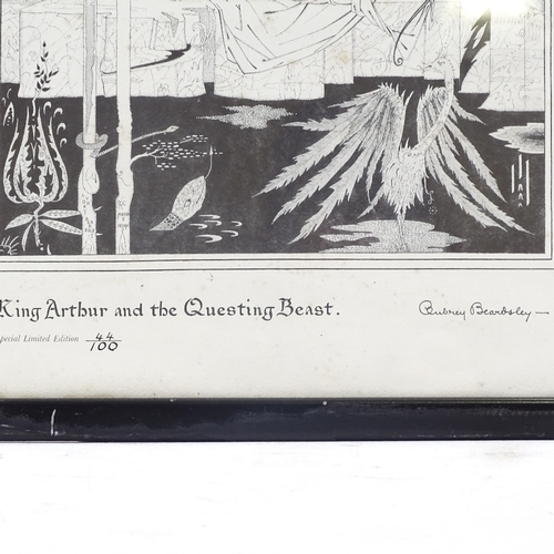 1308 - Aubrey Beardsley, print, King Arthur, signed in ink, no. 44/100, image 14